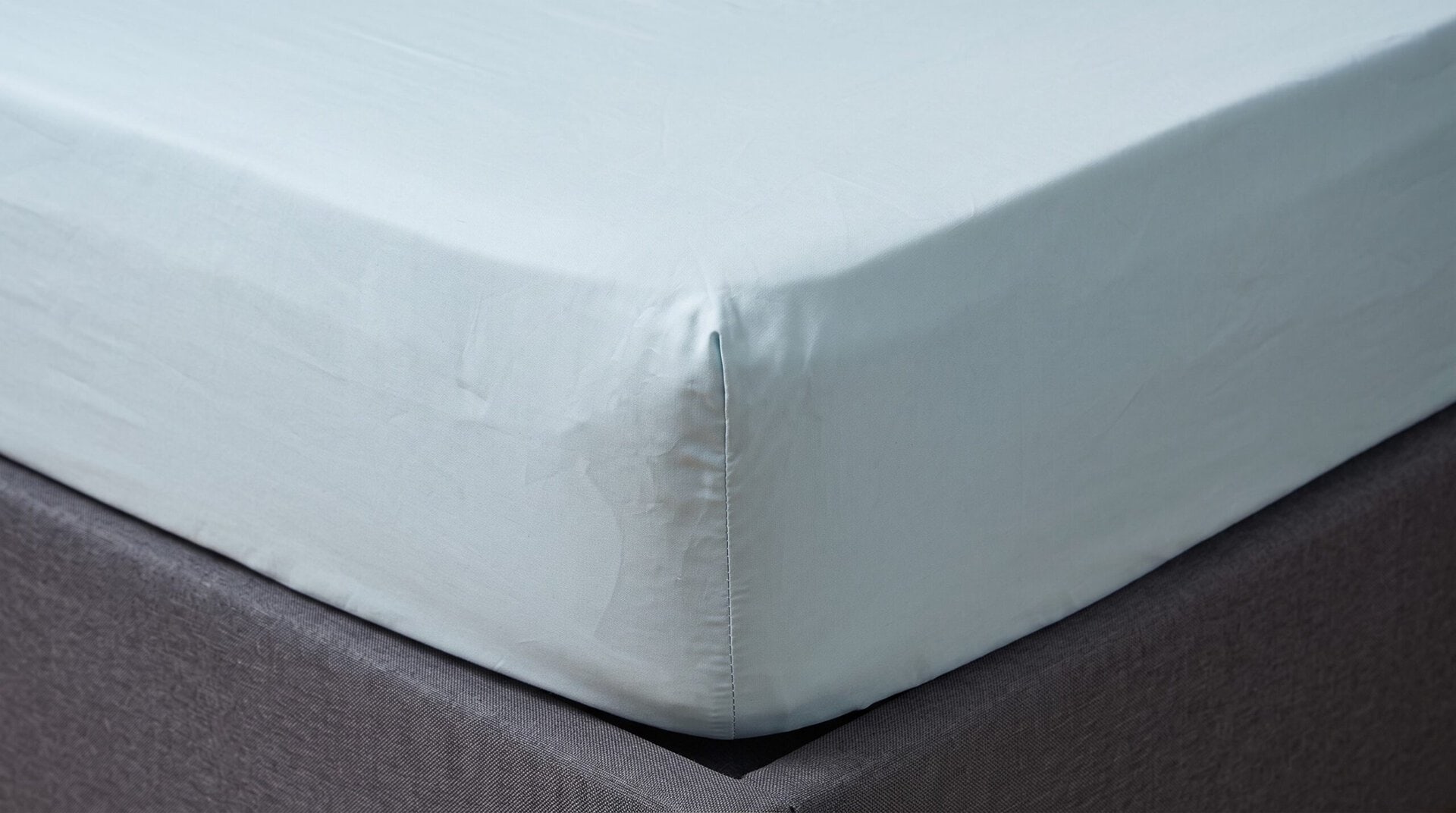 Fitted Sheets 200T Count Percale 100% Cotton - Grey & Duck Egg 2 Fitted Sheets 200T Count Percale 100% Cotton - Grey & Duck Egg - Image 2