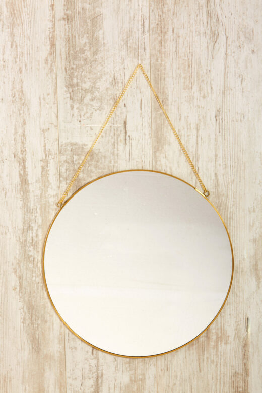 Gold Rim Mirror with Chain Detail 1