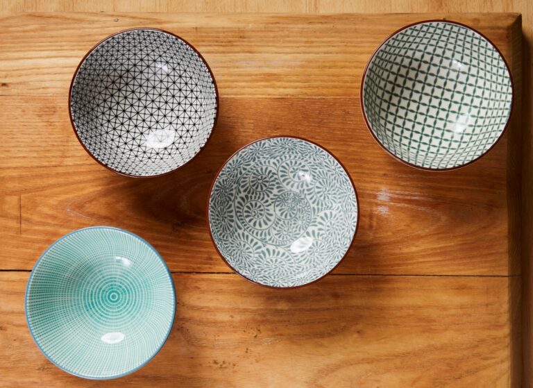Grey & Turquoise Bowl Set