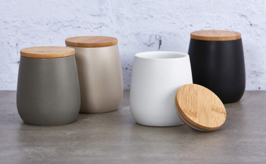 Ceramic Cannisters with Bamboo Lids 1