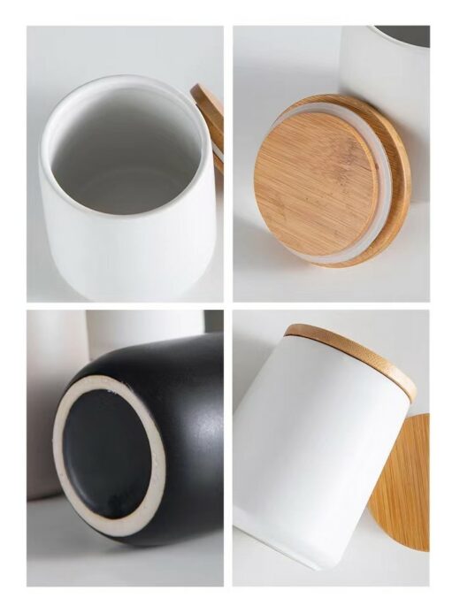 Ceramic Cannisters with Bamboo Lids 6