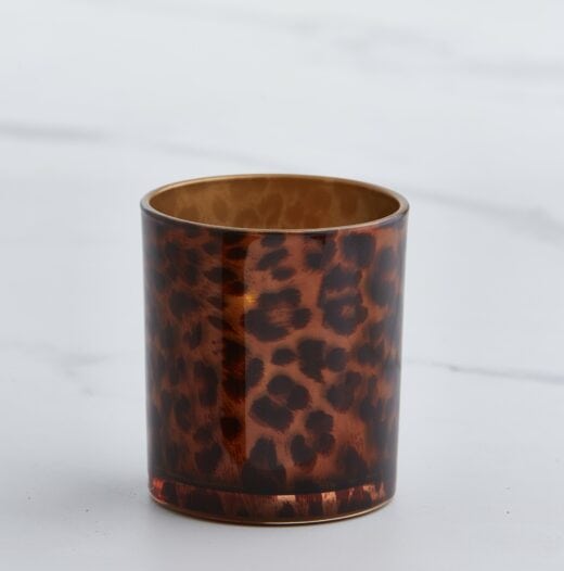 Glass Leopard Print Candle Holders 2