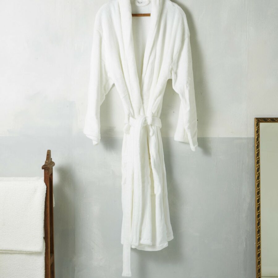 white bathrobe