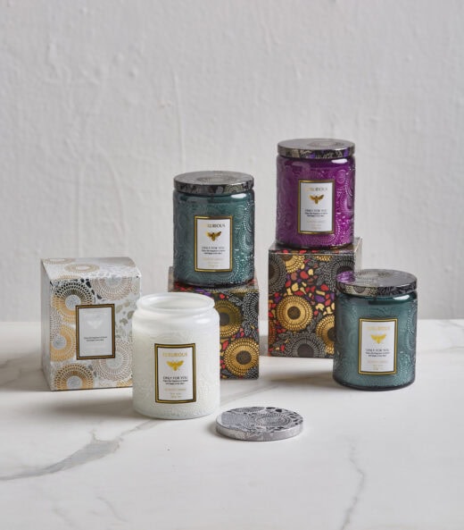 Embossed Glass Scented Candles 4 Embossed Glass Scented Candles