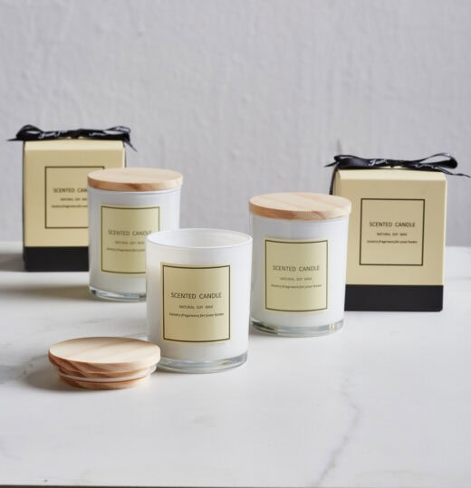 Scented Candles with Wooden Lid