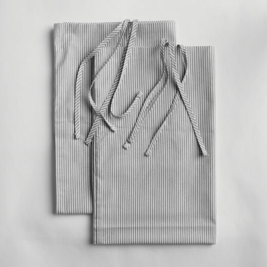 Pinstripe Pillowcases with Tie Detail 6 Pinstripe Pillowcases with Tie Detail