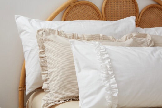 Pinstripe Pillowcases with Frill Detail