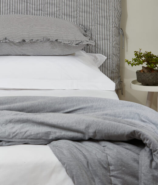Grey Melange Jersey Knit Quilt