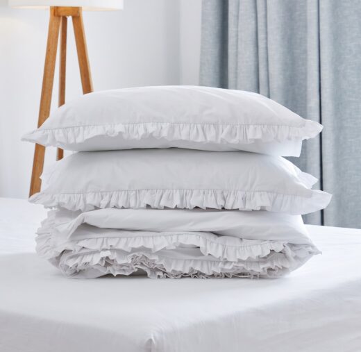 White Frilled Duvet Cover Set - 200 Thread Count 6 White Frilled Duvet Cover Set - 200 Thread Count