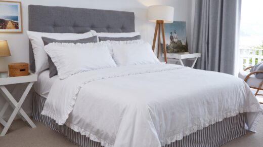White Frilled Duvet Cover Set - 200 Thread Count 4 White Frilled Duvet Cover Set