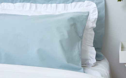 200 Thread Count 100% Cotton Percale Pillowcase - Grey & Duck Egg