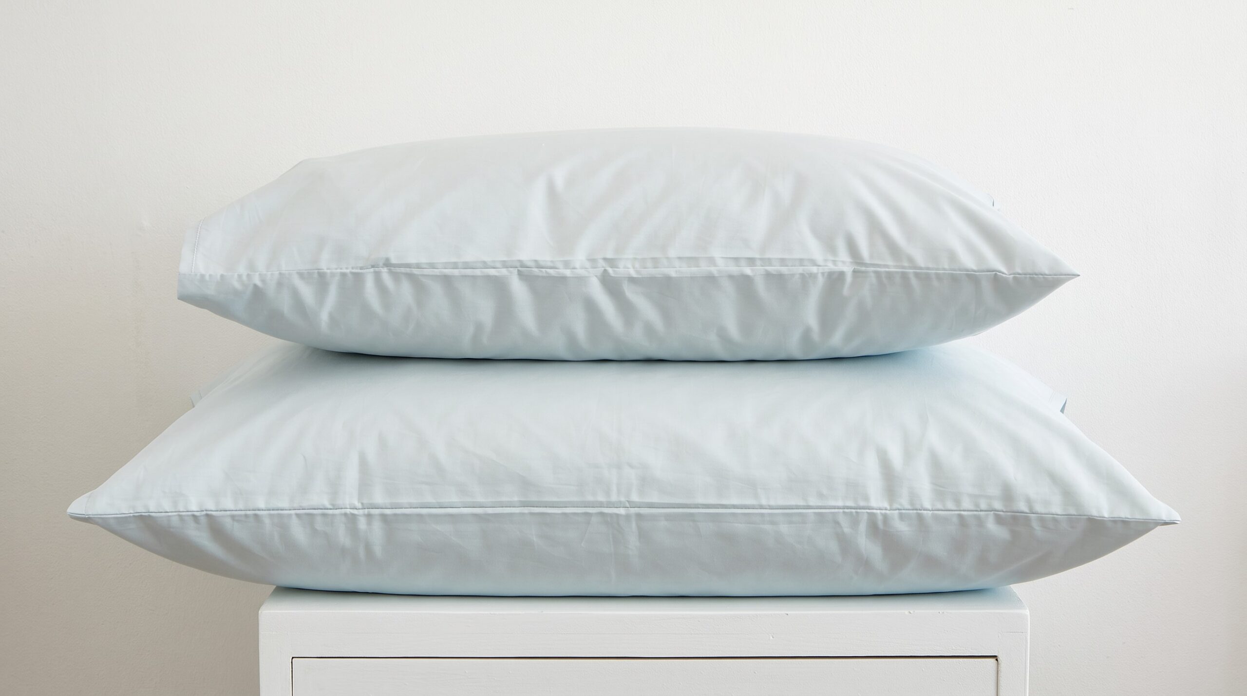 200 Thread Count 100% Cotton Percale Pillowcase - White, Grey & Duck Egg 2 200 Thread Count 100% Cotton Percale Pillowcase - White, Grey & Duck Egg - Image 2