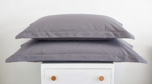 200 Thread Count 100% Cotton Oxford Pillowcase - Grey & Duck Egg